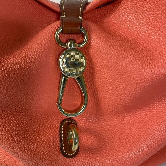 Dooney & Bourke hobo bag Tangerine cream colored Pebble Leather Logo - Picture 8 of 10